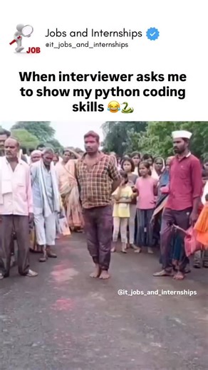 When interviewer asks me to show my python coding skills 😂🐍 #funnyvideos #viralmemes #trendingsongs #corporatereels #corporatememe #worklife #boss #employee #office #fblifestyle #theoffice #officememe #officeculture #officereel #python #viralreels #coding #trendingreels #funnyreels #college #engineering #trendingvideo #friday #explore #explorepage #viralvideos #officefunny #manager | Jobs and Internships