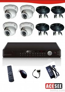 Videonadzorni komplet Snemalnik 4 x kamera   kabli - 50 %