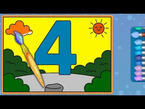HOW TO COLOR PICTURES | LEARN TO COLOR NUMBERS | LEARN TO RECOGNIZE THE NUMBER 4 | DRAWING AND CO...