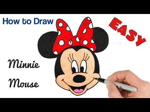 How to Draw Minnie Mouse Easy | Cartoon Drawing