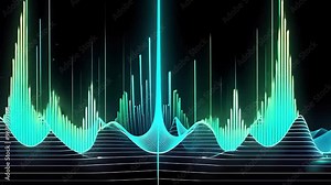 An animated visualization of sound waves, showcasing dynamic colors and forms, highlighting the interplay of audio and digital art techniques Stock Video