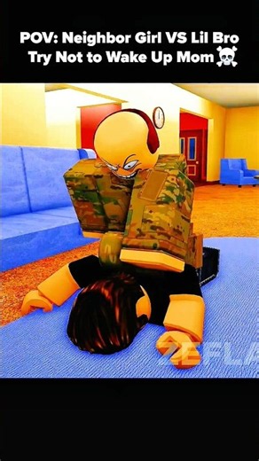 When Lil Bro Sneaks at 12AM to Game With the Neighbor Girl 💀 #roblox #shorts #robloxanimation