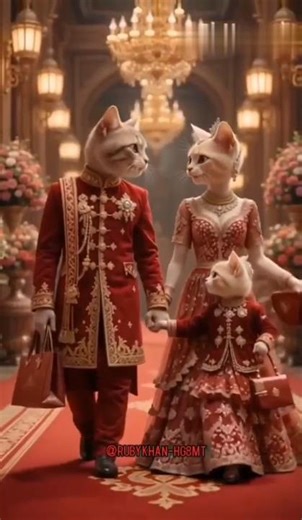 ❤️ Royal Ruby Cat Famly Walk ✨ #shorts #catfamily #AIArt #trending #viral #youtubeshorts