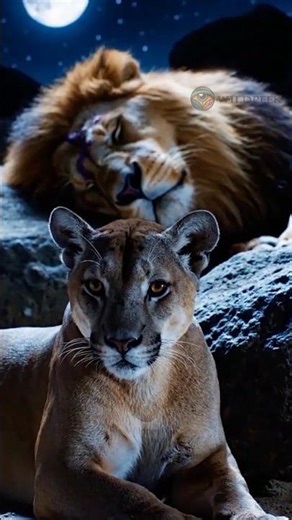 Serious Puma Wakes Up a Snoring Lion 😳🦁