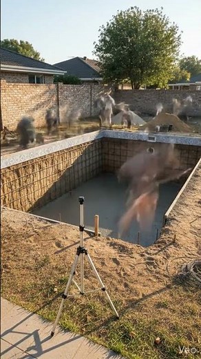 Satisfying Pool Tile Installation Process 🔥 #shorts