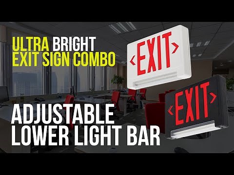 COMBOLP: Ultra Bright Exit Sign w/ Emergency LED Light Bar Combo