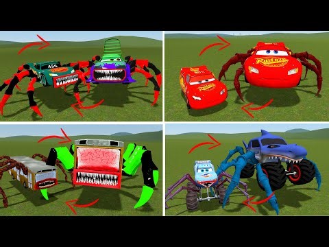 Everything Turned Into MONSTERS… Bus Eater, McQueen & CURSED SHARK MONS, MONSTER Took Over,In Gmod!