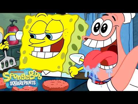 SpongeBob Cooking on the Grill for 10 Minutes Straight 🍔 | SpongeBob