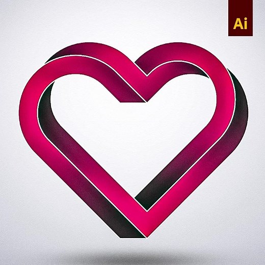 Twisted Heart Logo Design | Adobe Illustrator Tutorial