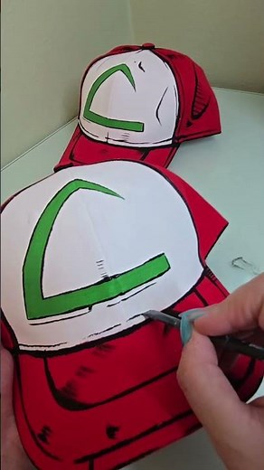 Painting a custom Ash Ketchum-inspired hat!