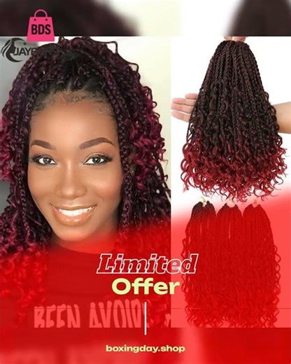 Goddess Box Braids Bob – Bohemian Style with Vibrant Ombre Colors