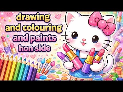 Hello Kitty Lipstick Drawing, Coloring For kids and toddlers