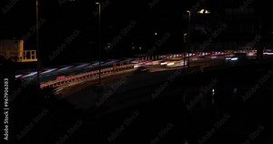 A night traffic jam on the city highway in Tokyo slow shutter shot