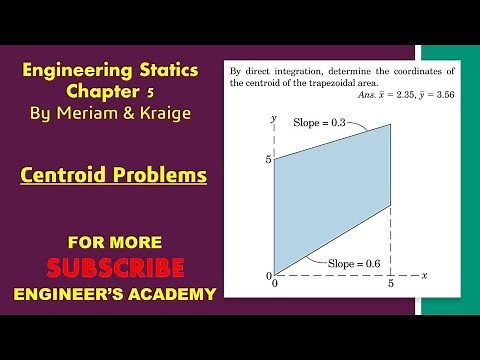 Determine the coordinates of the centroid of the trapezoidal area. | Chapter 5 | Engineers Academy