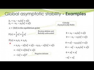 NCS - 17b - Examples of Global Asymptotic Stability