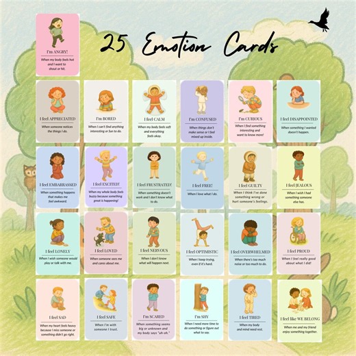 Printable Emotion Cards & Parent Scripts | Kids Emotional Learning Tools | Inner Child Healing | Emotional Intelligence Tools | EI - Etsy