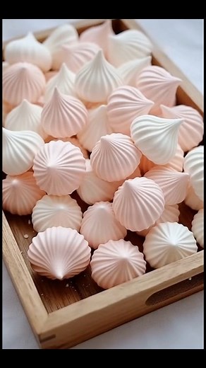 Meringue Candies Recipe ⬇️ Ingredients: * 1/3 cup egg whites (80g) * 2/3 cup powdered sugar (80g) * A few drops of lemon juice Instructions 1. Beat egg whites until firm peaks form. Add a few drops of lemon juice. 2. Gradually add powdered sugar, beating until stiff peaks form. 3. Add food coloring with a toothpick when almost fully beaten. 4. Preheat oven to 90-100°C (194-212°F). Pipe or spoon meringue onto parchment-lined baking sheet. Bake for 1.5 hours until dry and easily lifted off. #merin