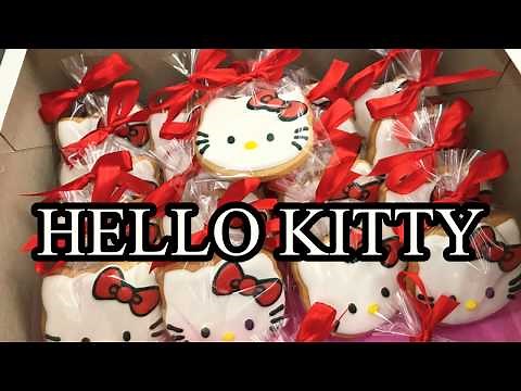 How to make Hello Kitty Cookies | cookie decorating tutorials