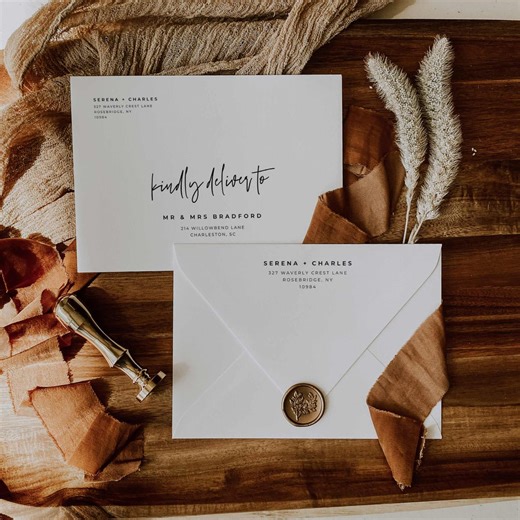 A7 Envelope Addressing, Wedding Address Template for 5x7 Invitations, 7.25 X 5.25 Minimalist Wedding Envelopes Printable Canva Template, SE1 - Etsy