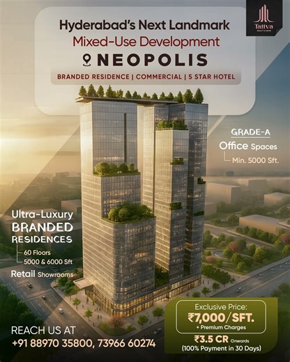 Hyderabad’s Next Landmark Mixed-Use Development at Neopolis || ‪@TattvaRealty‬ || +91 88970 35800