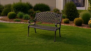 Balkene Home Antique Bronze Cast Aluminum Patio Bench
