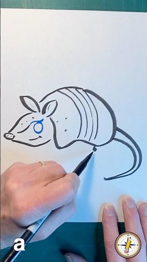 How to Draw an Armadillo Easy (using the Letter “a”) For Kids!