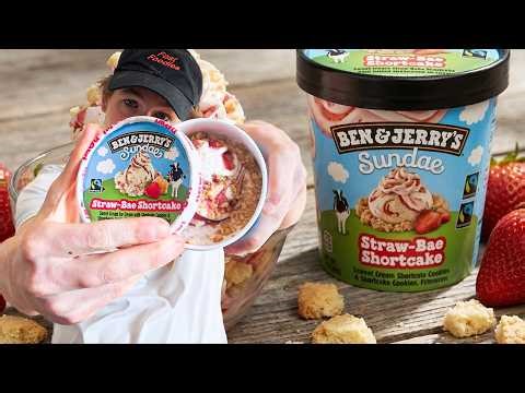 🍓🍰 NEW Ben & Jerry’s Sundae Straw-Bae Shortcake Review | Strawberry Shortcake Ice Cream Bliss?! 😍✨