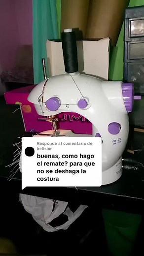 Cómo rematar en la mini máquina de coser