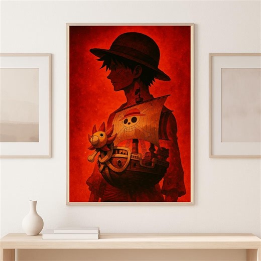 Naruto Pirate Hero Shonen Poster, Warm Red Manga Art (digital Download) - Etsy Canada