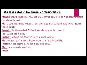 Dialogue between two friends on importance of reading books