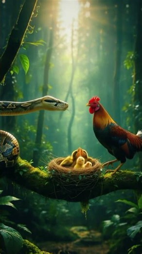 Mother Hen vs Python | Jungle Survival Battle 🐍🐓 #shortvideo #viral #wildlife #nature