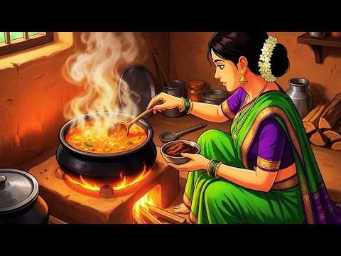 1990s Monsoon Powercut Dinner | Ghibli Style Village ASMR Cooking & Family Time
