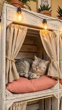 DIY Wooden Cat House #cat #diy #home