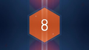 The number 8 appears and has glow and light streaks. Numbers Animation