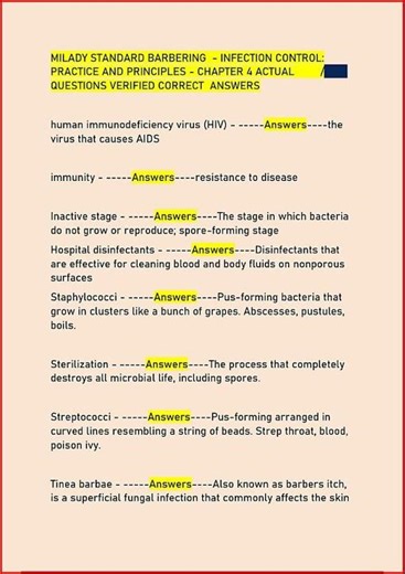 Milady Standard Barbering Infection Control Practice And Pri video