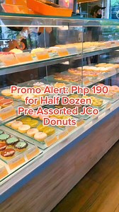 🤤 Promo Alert: Php 190 for Half Dozen Pre-Assorted JCo Donuts - Available Nationwide Seasons change, but sweetness always stays! 🍁🍃 Experience a sweet shift in the air with the specially curated half dozen J.Co donut treat for only Php 190, from October 15-16, 2024. Terms and Conditions: 1. Make your season flavorful when you purchase half dozen pre-assorted donuts for only Php 190.00 (Save Php. 80.00) Half-dozen pre-assorted donuts includes: 1 pc Alcapone, 1 pc Cheese Cakelicious, 2 pcs Koko