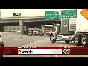 Overturned Semi-Truck Blocks Eastbound 91 Freeway In Riverside
