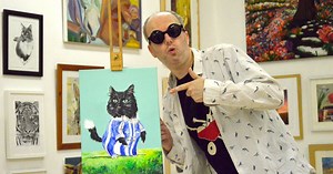 Felix the Railway Cat dons Town's new strip in latest portrait
