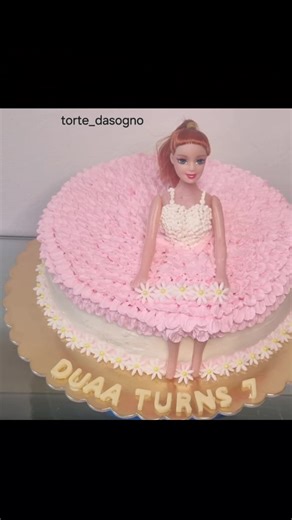 barbie doll cake for 7th birthday #pineapple flavour cream cake