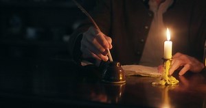 Wide Shot 1700s Man Writing Quill Stock Footage Video (100% Royalty-free) 1036751474 | Shutterstock
