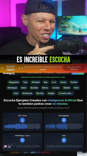 1.5K views · 18 reactions | VIP Club Pro Gratis si ingresas a Creacion Musical con IA. Hoy todo ha cambiado , ahora puedes llevar todas tus ideas a la realidad. Todo lo que imagines es posible y te voy a enseñar a hacerlo. Comenta 'IA' para enviarte toda la información  | Veguzzi on the Beat | Facebook