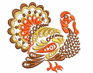Thanksgiving Turkey Machine Embroidery Design, Colorful Beautiful Turkey 9 Sizes - Etsy