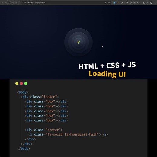 CSS Ripple Loading Animation with Pulsing Loading| Pure HTML & CSS #shorts