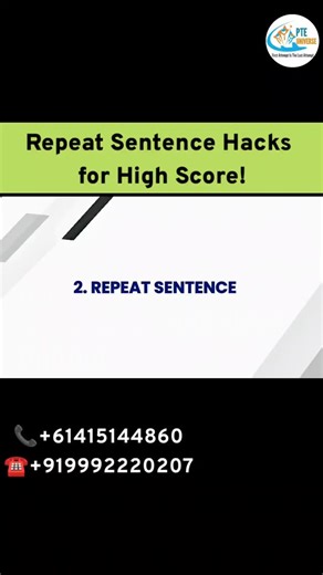 PTE UNIVERSE | EXPERT COACHING on Instagram: "🎧 PTE Repeat Sentence Hacks for High Score! Struggling to remember full sentences in PTE? ❌ This simple Repeat Sentence strategy helps you boost listening + speaking scores together 💯 ✅ Focus on word order ✅ Catch sentence structure, not random words ✅ Small trick = BIG score improvement 📩 DM “RS” for full Repeat Sentence practice & exam strategies Want to score 79+ in PTE Repeat Sentence? This video reveals exam-tested hacks to improve accuracy, 