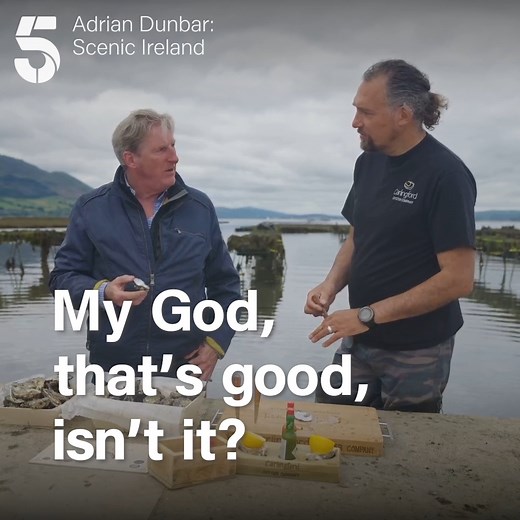 Adrian Dunbar’s tour of coastal Ireland obviously looks incredible, but it tastes a bit special too. Carlingford Oysters, dinner with top chef Neven Maguire and a proper pint of Guinness - try watching this and not feeling hungry! 😋 Stream Adrian Dunbar: Scenic Ireland now on My5. 📺 | Channel 5