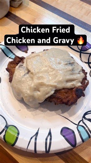 🍗 Chicken Fried Chicken with Creamy Country Gravy 🤍 #shorts