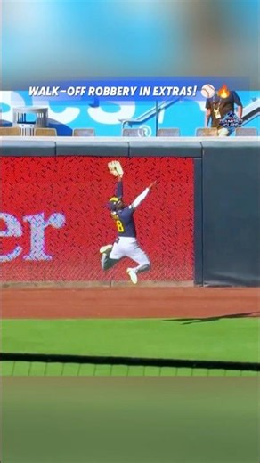 LUIS LARA: INSANE 11TH INNING OVER-THE-SHOULDER GAME-SAVING CATCH! ✈️🛑 Masterclass! #mlb #shorts