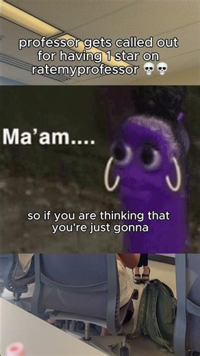 professor called out for bad reviews on ratemyprofessor 💀