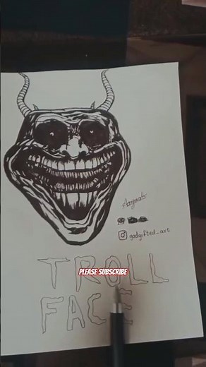 Troll face drawing #art #shorts #viral #trollface