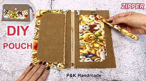 How to Make Cute Zipper Pouch Sewing Tutorial | Diy Clutch Wallet #sewing #diy #howto #diypouch | P&K Handmade